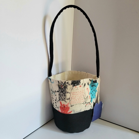 BANGSTREE 瀏海樹 Beverage Bucket Bag Cup Bottle Tumbler Carrier Taiwan Cat Canvas - Picture 2 of 6